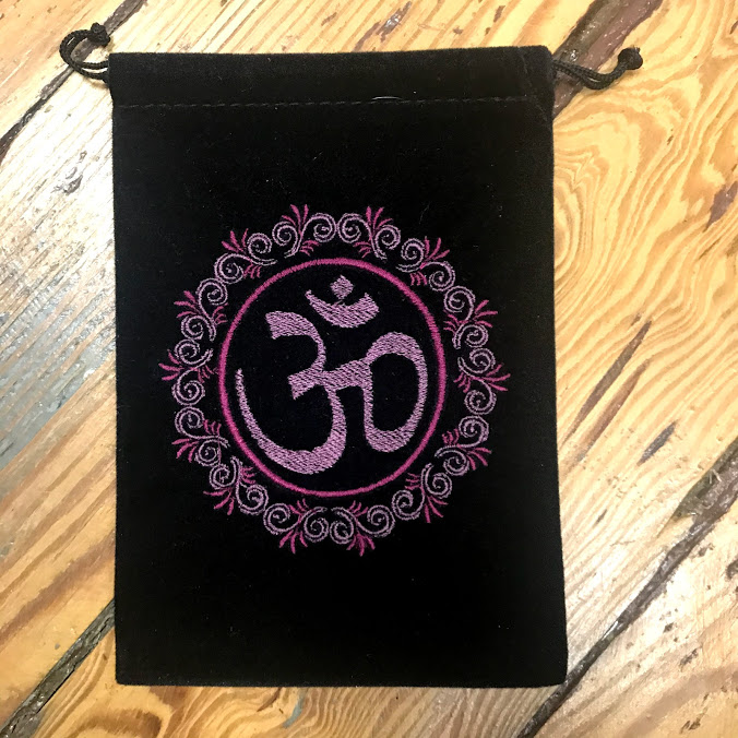 Velvet Bag, Embroidered Om – Breathe Inspiring Gifts
